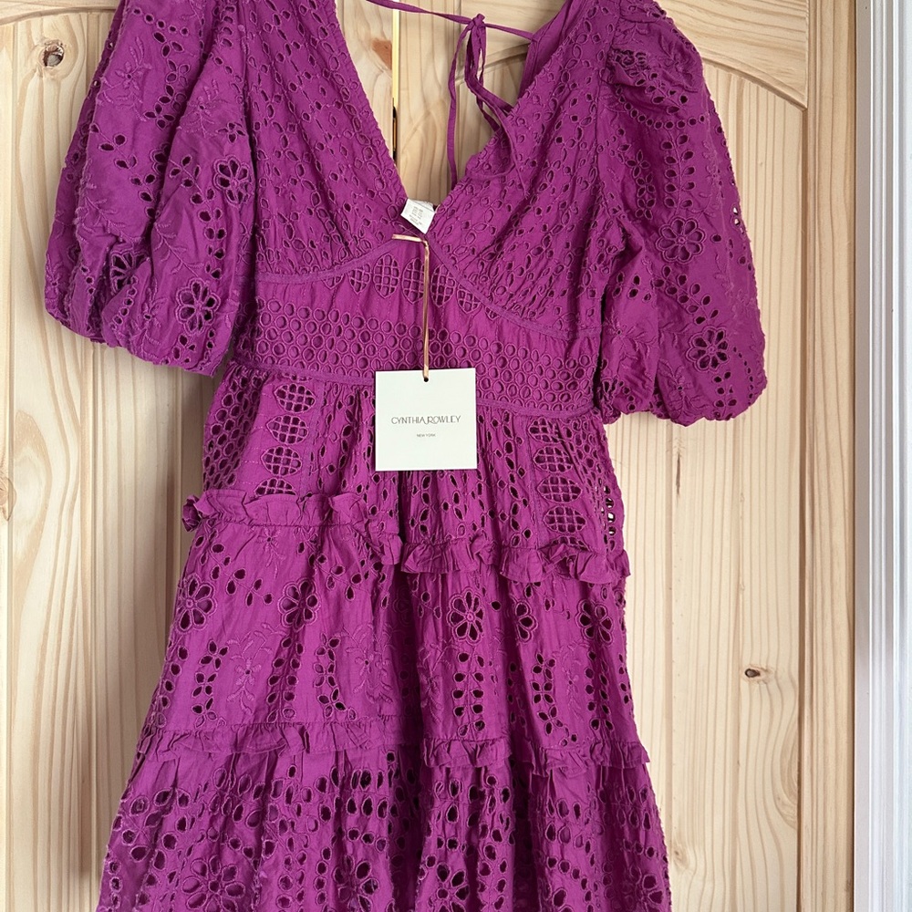 Cynthia Rowley Vibrant Purple Eyelet Dress